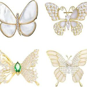 4 Butterfly Brooch & Pin Jewelry Fashion Accessory Brooches & Pins
